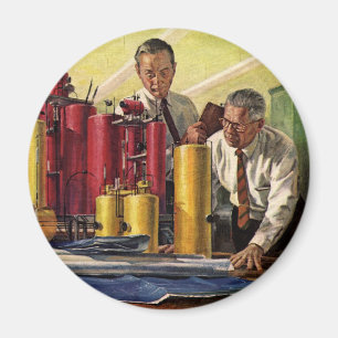 Architecten die in een kantoor werken, Vintage bed Magneet