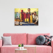 Architecten Werken in een Kantoor,  bedrijf Canvas Afdruk (Insitu (Woonkamer))