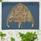 architectonisch element, decoratieve cirkels theedoek (Gevouwen)