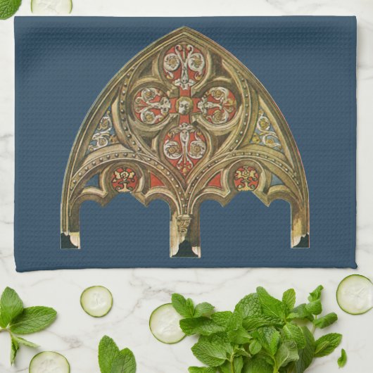 architectonisch element, decoratieve cirkels theedoek (Gevouwen)