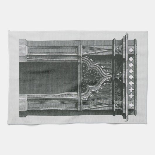  architectonisch element, Gothic Doorway Theedoek (Horizontaal)