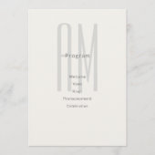 Architectonische Monogram Huwelijksprogramma Kaart (Voorkant)