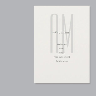 Architectonische Monogram Huwelijksprogramma Kaart