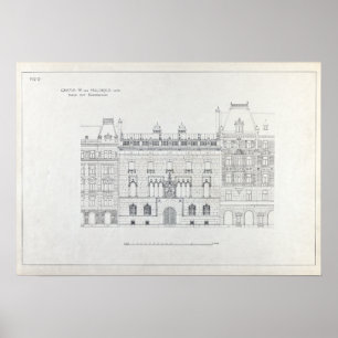 architectonische tekeningen van Hallwyl House Poster