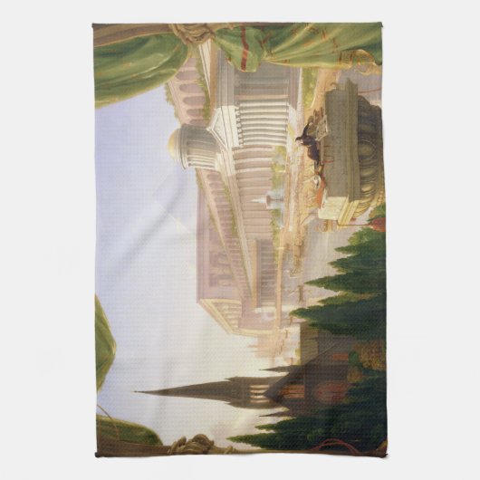 Architect's Dream (door Thomas Cole) Theedoek (Verticaal)