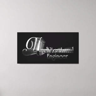 Architecturaal Engineer Typografie Artwork Canvas Afdruk