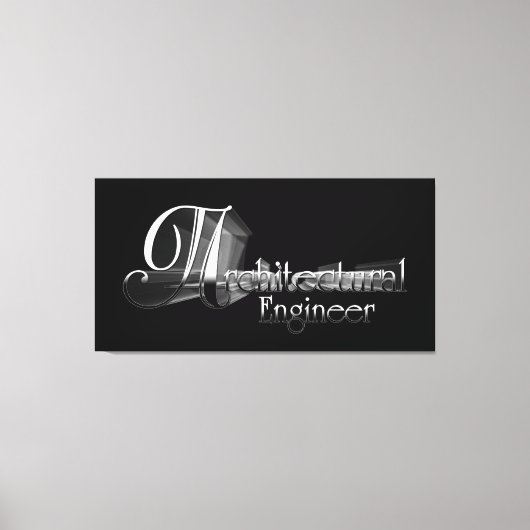Architecturaal Engineer Typografie Artwork Canvas Afdruk (Voorkant)