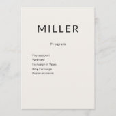 Architecturaal Huwelijksprogramma Menu (Voorkant)