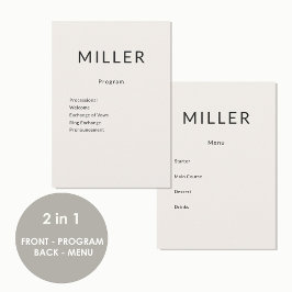 Architecturaal Huwelijksprogramma Menu