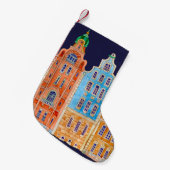 Architecturaal naadloos grenspatroon op een donker kleine kerstsok (Voorkant (Hangend))