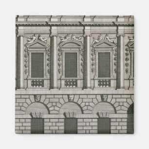Architecturaal ontwerp waaruit de Palladian-propo Magneet