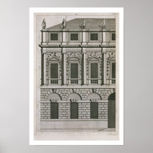 Architecturaal ontwerp waaruit de Palladian-propo Poster