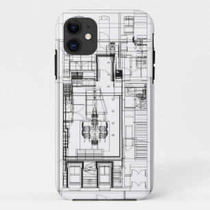 Architecturaal wireframe-telefoongeval iPhone 11 hoesje