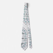 Architectural Blueprint Pattern Men's Neck Tie Stropdas (Voorkant)
