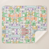 Architectural Blueprint Pattern Throw Blanket (Voorkant (horizontaal))