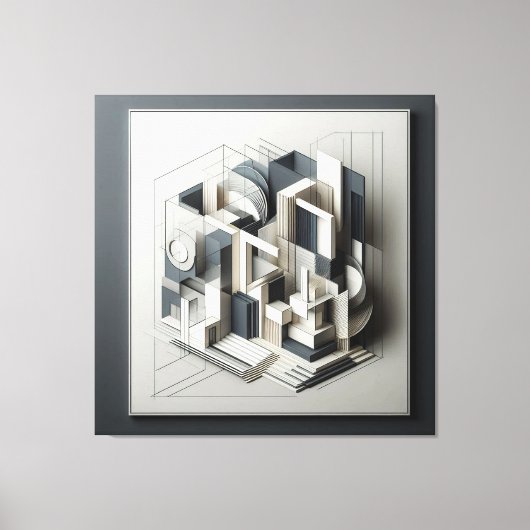Architectural Depth Matrix Canvas Afdruk (Voorkant)