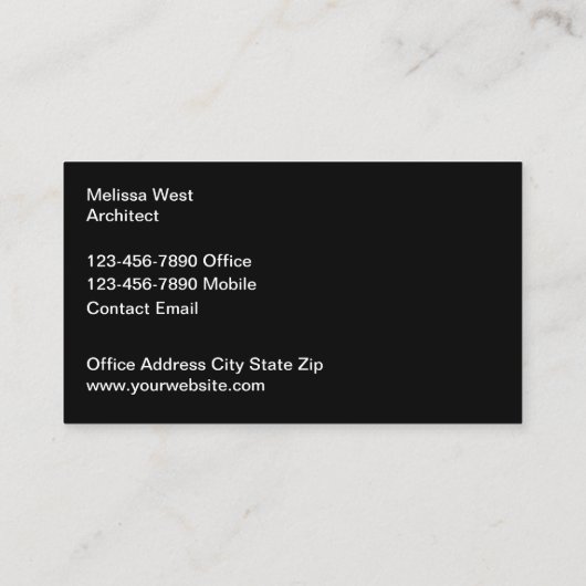 Architectural Engineer Carte de visite moderne (Dos)