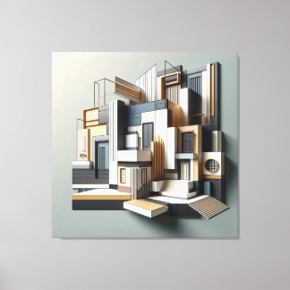Architectural Facade Abstraction Canvas Afdruk