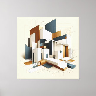 Architectural Form Study Canvas Afdruk