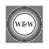 Architectural Geometric Monogram Art Stamp Rubberstempel (Afrduk)