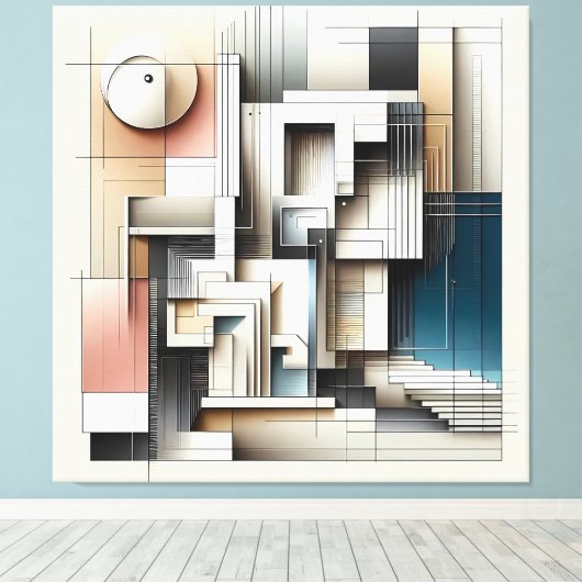Architectural Geometry Construct Canvas Afdruk (Insitu (Houten vloer))