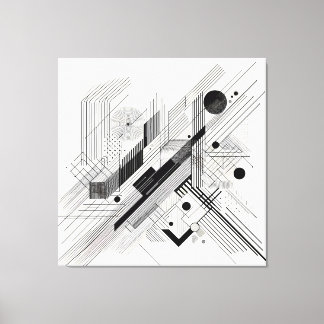 Architectural Line Matrix Canvas Afdruk