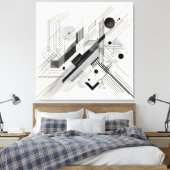 Architectural Line Matrix Canvas Afdruk (Insitu (Slaapkamer))