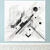 Architectural Line Matrix Canvas Afdruk (Insitu (Houten vloer))