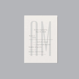Architectural Minimal Monogram RSVP Kaartje