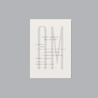 Architectural Minimal Monogram RSVP Kaartje