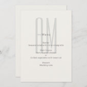 Architectural Monogram Minimal Wedding Menu (Voorkant / Achterkant)