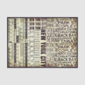 Architectural New York Typography FB4 Decoupage Tissuepapier (Voorkant)