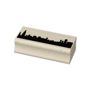 Architecturale pictogrammen van Chicago in Silhoue Rubberstempel