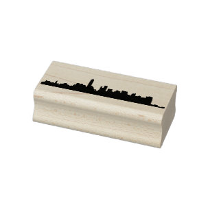 Architecturale pictogrammen van New York in Silhou Rubberstempel