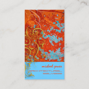 Architecturale Salvage/Faux Gold Filigree Swirls Visitekaartje