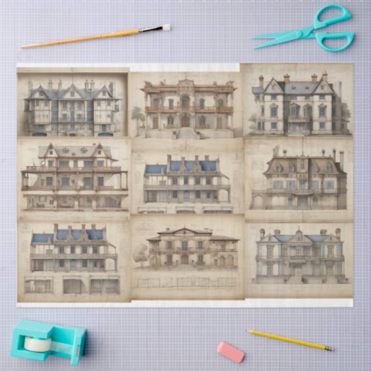 architecturale scrapbook decoupage tissuepapier (Craft)