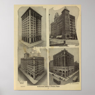 Architecturale stevigheid in Portland, Oregon Poster