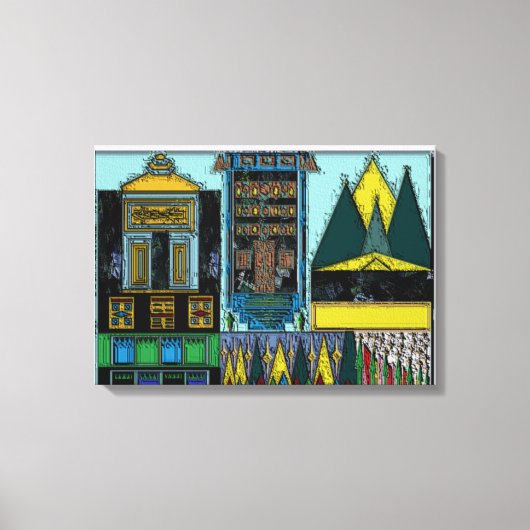 architecturale structuur in gestreamd afdrukcanvas canvas afdruk (Voorkant)
