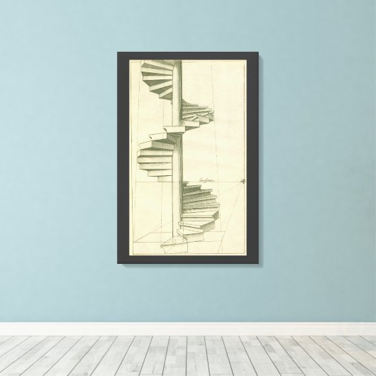architecturale trappen, werveltrap canvas afdruk (Insitu (Houten vloer))