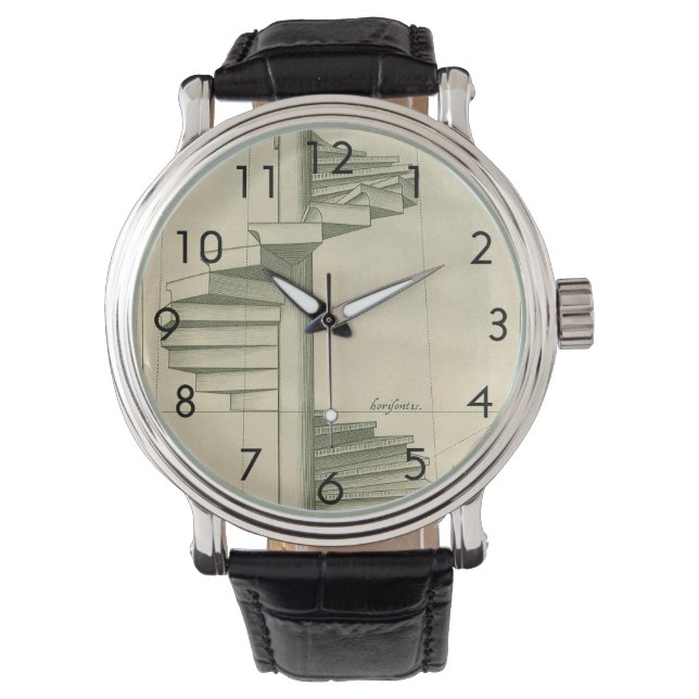  architecturale trappen, werveltrap horloge (Voorkant)