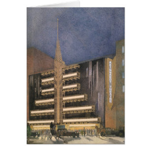 Architecture Art Déco vintage, Bâtiment à New York