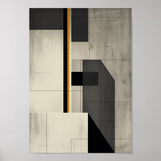 Architecture Brutaliste Art Mural Minimaliste (Devant)