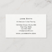 Architecture Carte de visite de planification urba (Dos)