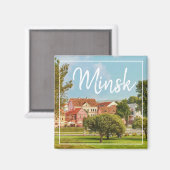 Architecture de Biélorussie Ville de Minsk Aimant (Recto/Verso)