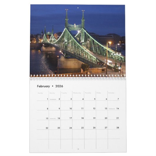 Architecture de Budapest - Calendrier 2022 (Feb 2026)