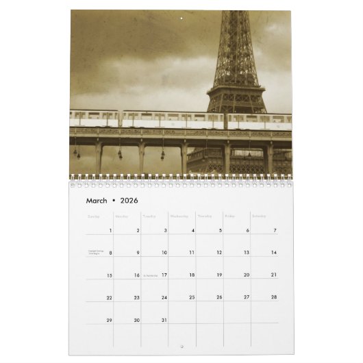 Architecture de paysages en Europe Calendrier (Mar 2026)