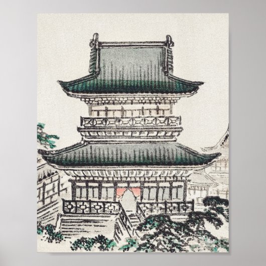Architecture japonaise par Kōno Bairei Poster (Devant)