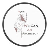 architecture, modern design, geometric art, black hockey puck (Voorkant)