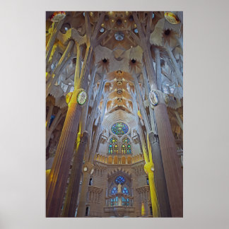 Architecture of the Sagrada Familia Cathedral Poster