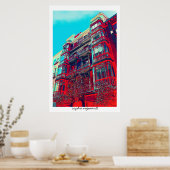 architecture psychédélique impression d'affiche (Cuisine)